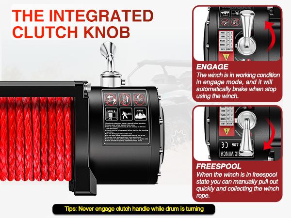 Nilight Electric Winch 12V Waterproof IP68 Towing Winches for Trailer Jeep ATV UTV Truck SUV 9500 LBS Portable Badlands Winch with Synthetic Rope Hawse Fairlead Wired Handle Wireless Remote Red Rope