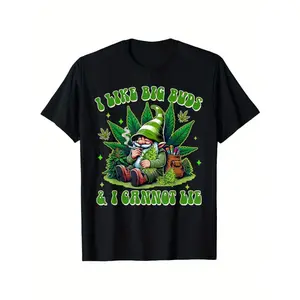 180g Cannabis Weed Gnome Smoking I Like Big Buds & I Cannot Lie T-Shirt