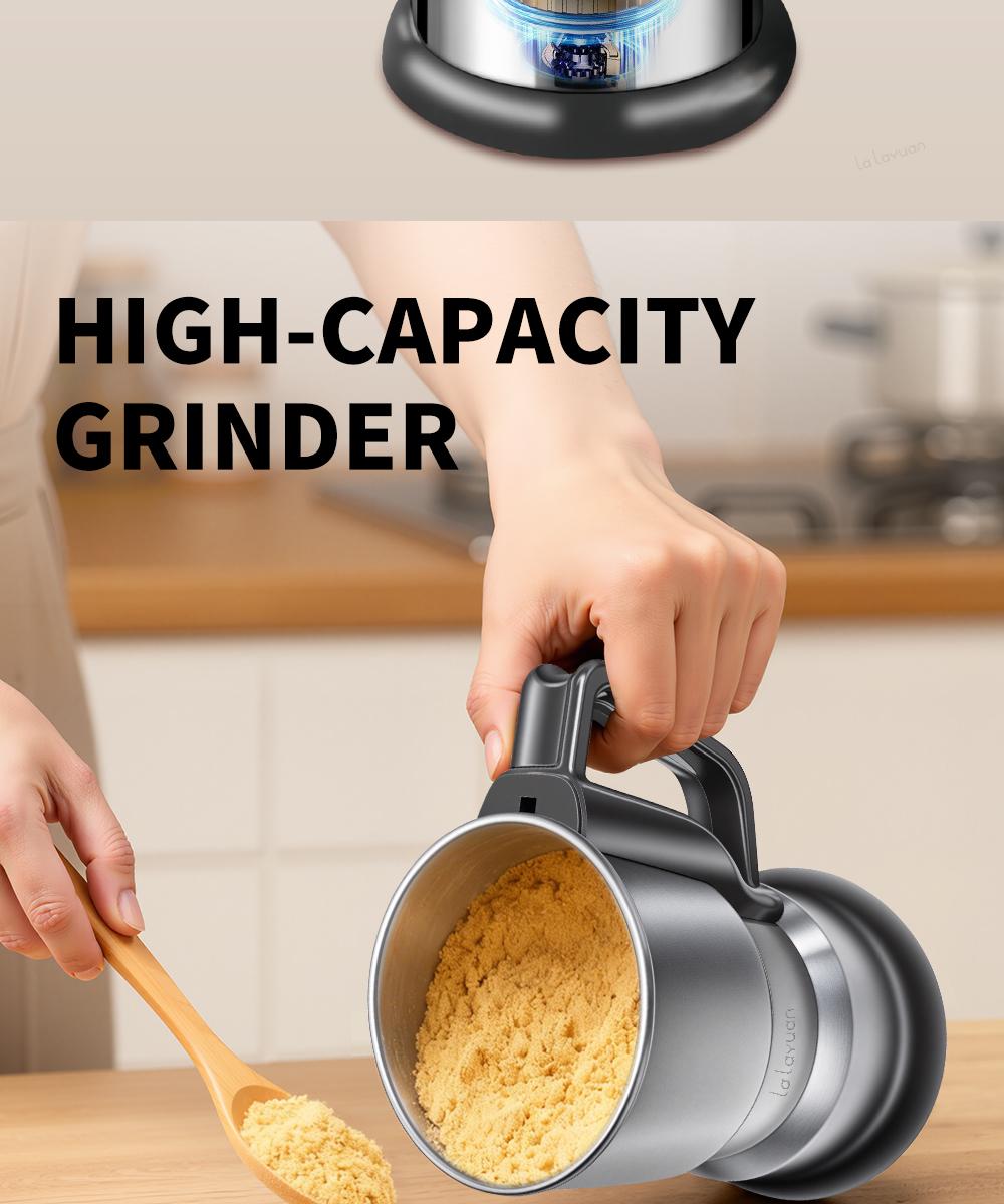 Electric Coffee Grinder Multifunctional Coffee Bean SpiceBeans Vanilla Stainless Steel Mixer 300W High PowerCrusher coffee grinder Electric Coffee Stainless SteelMeasuring Pitcher with Lid Espresso Distribution Tool withStand fast grind