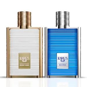 Karus Secret Musk & Karus Blu Spice Eau de Parfum Spray 100ml (3.4 oz) by Khadlaj (Bundle)