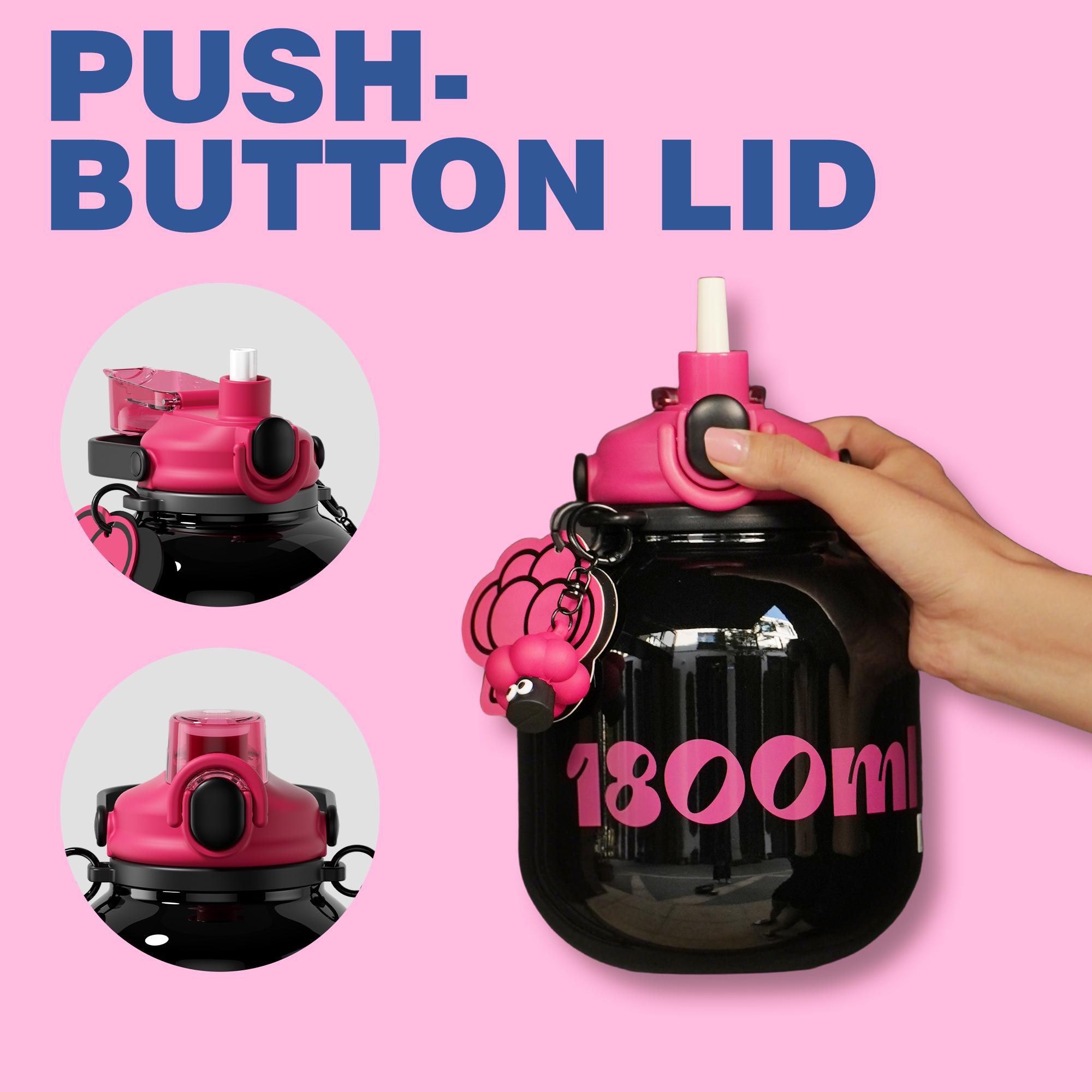 Sidagar 60oz Big Water Bottle for Women, S316L Stainless Steel Insulated Tumbler Cup with Straw & Carry Handle, Leak Proof 2-in-1 Water Bottle with Straw & Sip Lid, Large Capacity Cup