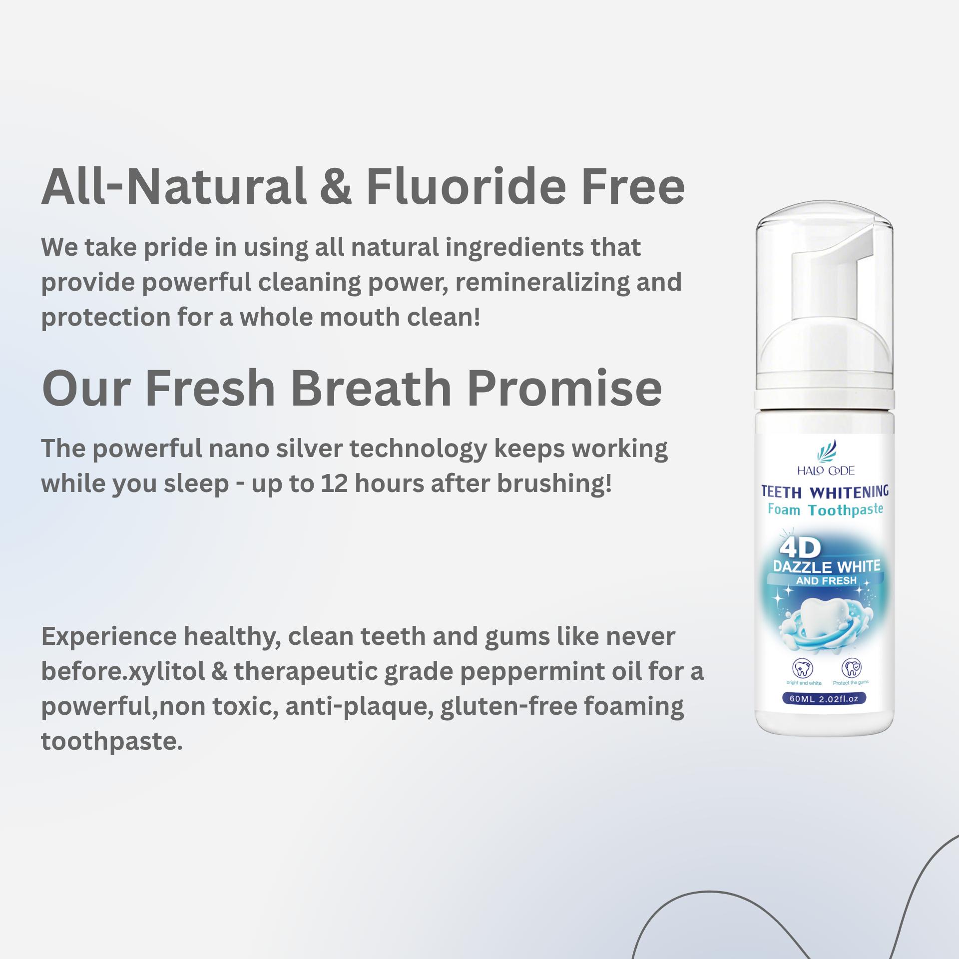 Halo Code 60ml Gum Protecting Foam Toothpaste,Deep Cleaning Oral Care Toothpaste,Oral Care Product for Men and Women Cleansing Brightening Boost