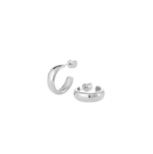 Staple Hoop Earrings - Small - Platinum