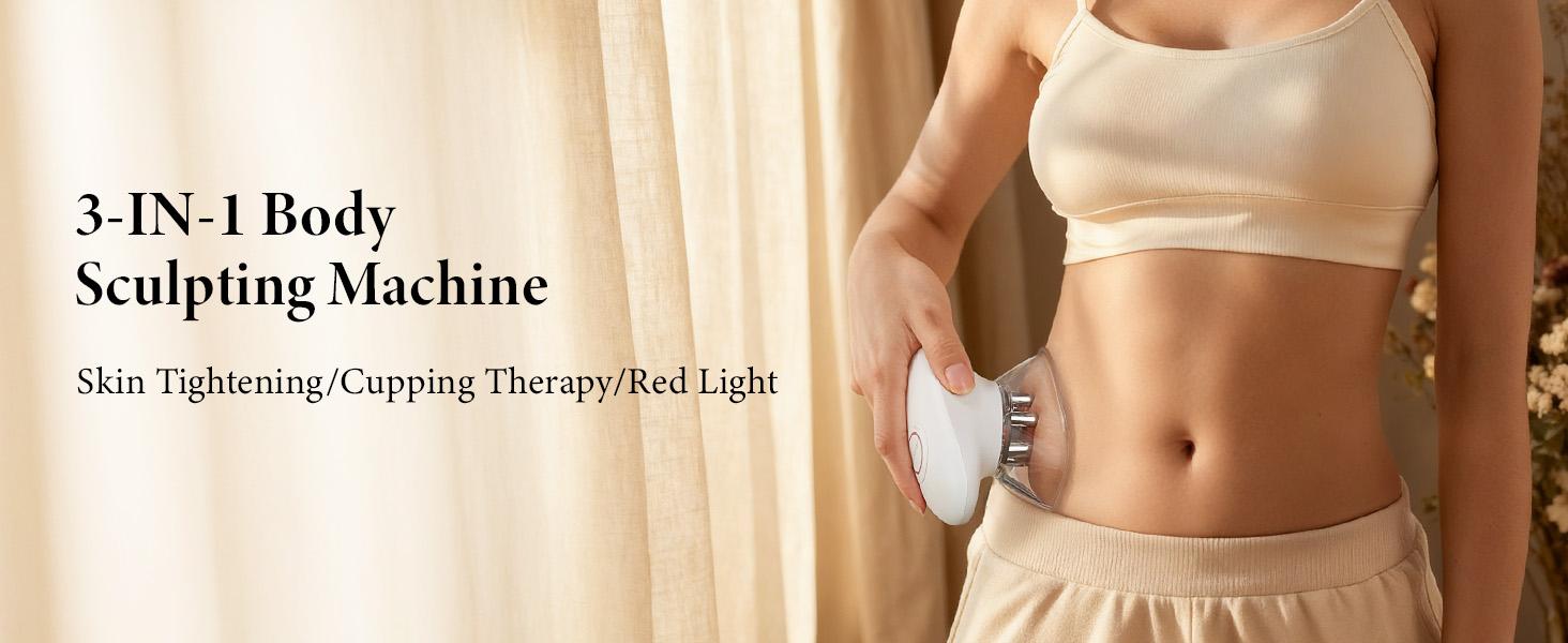 SunLuxy 3-in-1 Red Light Therapy & Cupping Suction Machine for Relaxation, Skin Rejuvenation, and Facial Firming – Perfect Valentine’s Day Gift – 3 Power Levels, Ergonomic Design, Type-C Charging