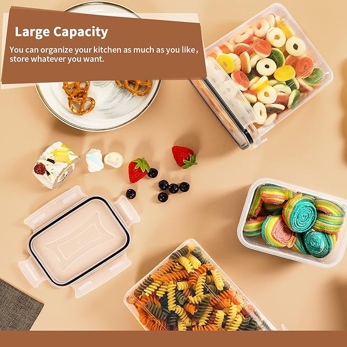 AISOON 68/32 PCS Plastic Airtight Food Storage Containers with Lids – BPA-Free, Leakproof Cereal Dispenser, Stackable Kitchen & Pantry Organization AISOON 68/32 PCS Plastic Airtight Food Storage Containers with Lids – BPA-Free, Leakproof Cereal Dispenser, Stackable Kitchen & Pantry Organization