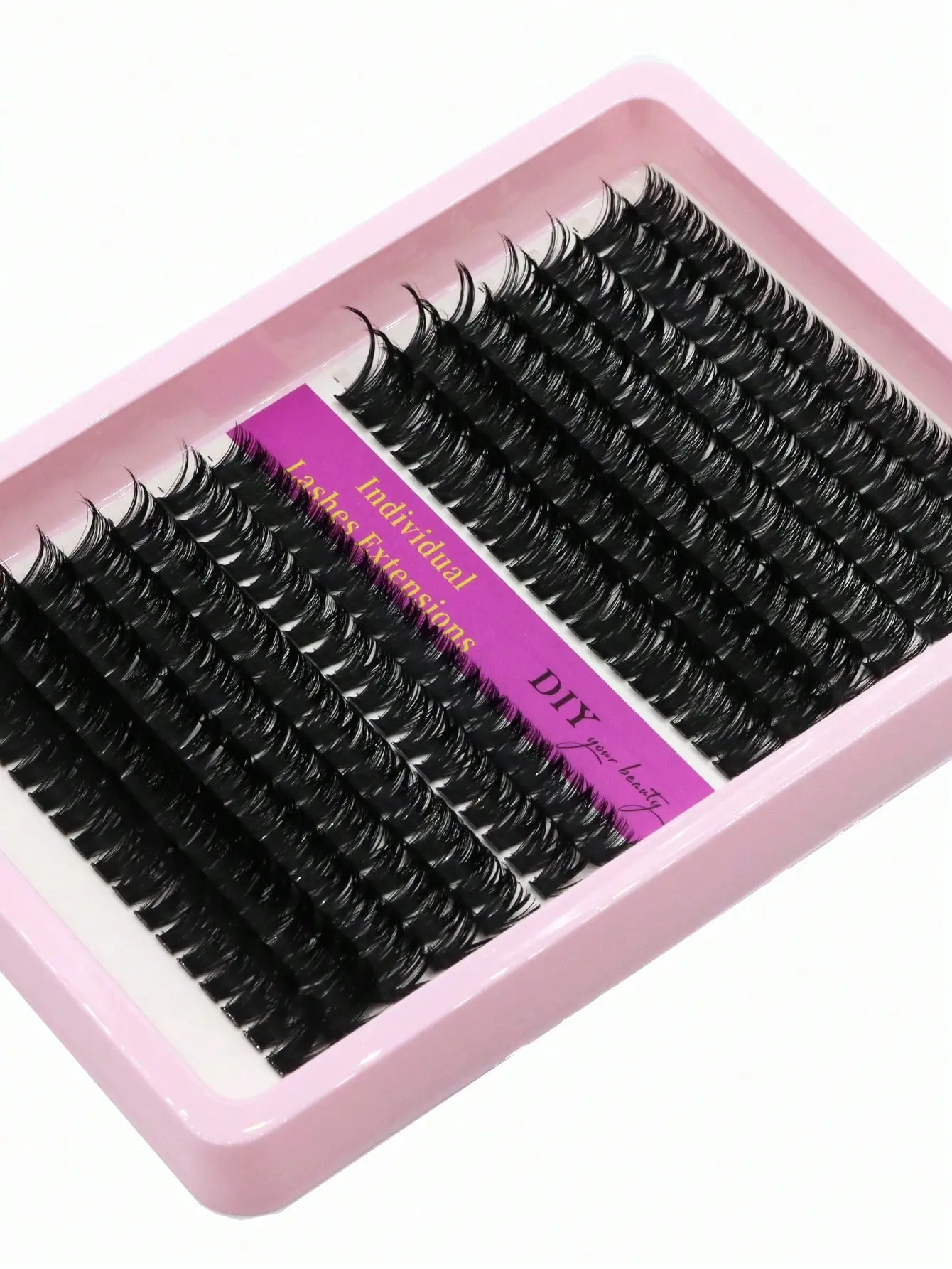14pcs/Pack Clustered Segmental Fluffy 40D 60D 80D 100D Mixed Length 10-18mm Black Matte Thick Dramatic DIY Eyelashes For Self-Application
