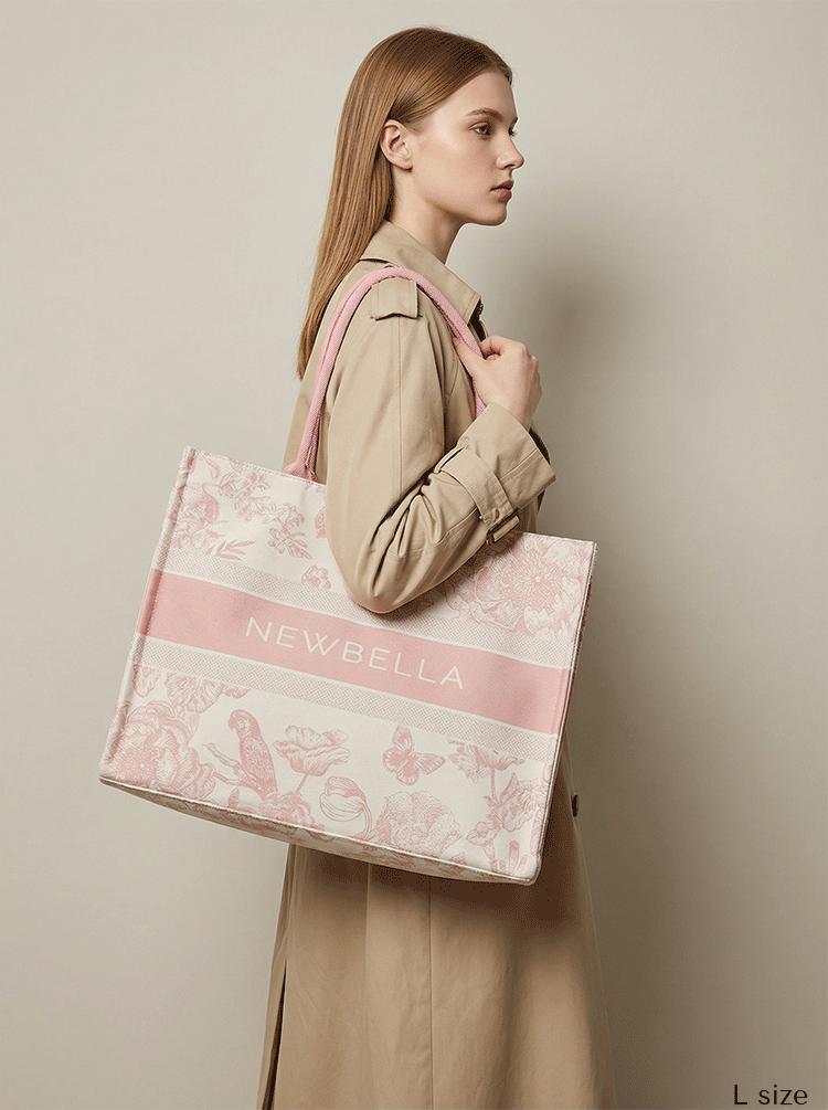 NEWBELLA Lynne Canvas Collection Commute Daily Tote Bags for Women with Floral Print Magnetic Closure Fashionable & Practical Casual Everyday Companion