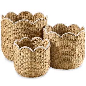 Best Choice Products Scalloped 3PC Water Hyacinth Nesting Baskets Best Choice Products Scalloped 3PC Water Hyacinth Nesting Baskets