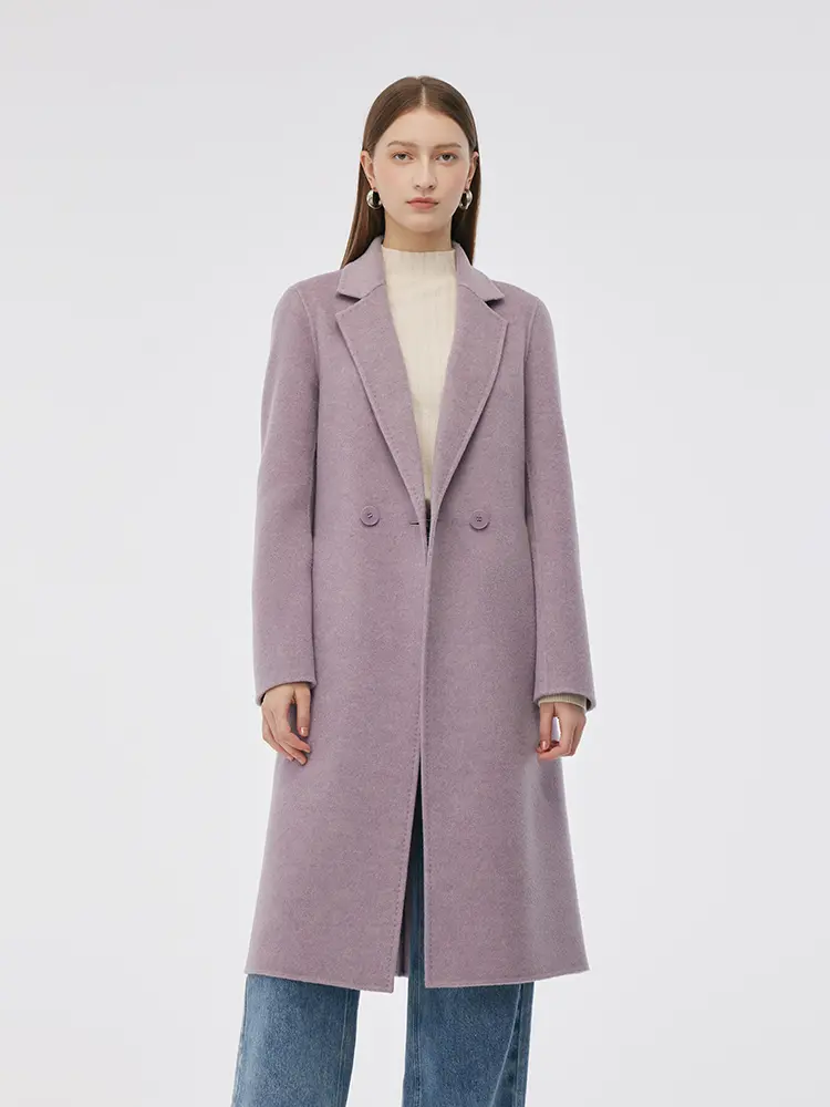 GOELIA Women's 100% Wool Double-Faced Chic Minimalist Tailored Slim-Fit Overcoat, Dry Clean Only, Store in a Clean, Dry, Dark Area