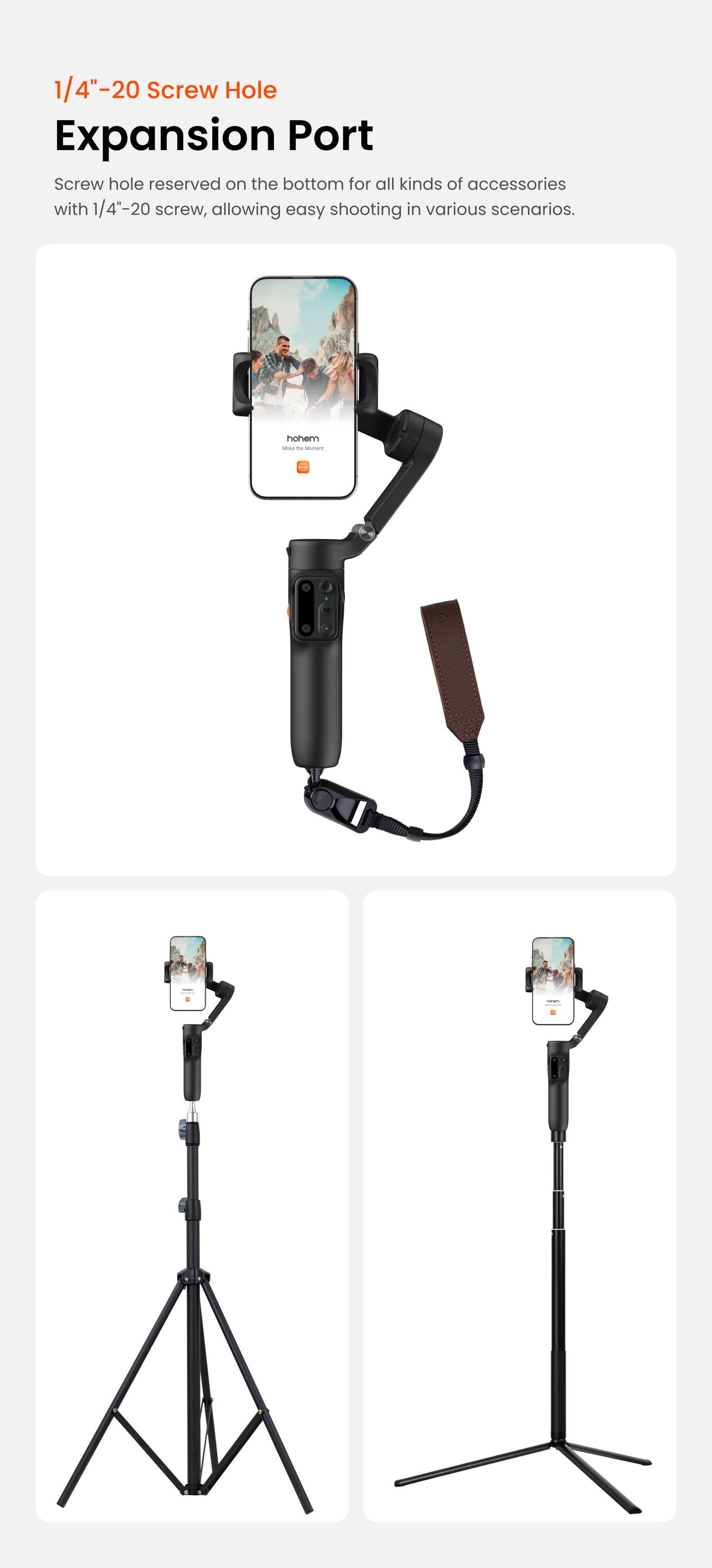 hohem iSteady X3 SE Plus New Gimbal for iPhone, AI Facial Tracking,Smartphone Gimbal with Detachable Remote Control, Portable Foldable 3-Axis Phone Gimbal for Android & iPhone 17 ,Built-in Extendable Rod,Vlog Stabilizer,Cellphone&Selfie accessories