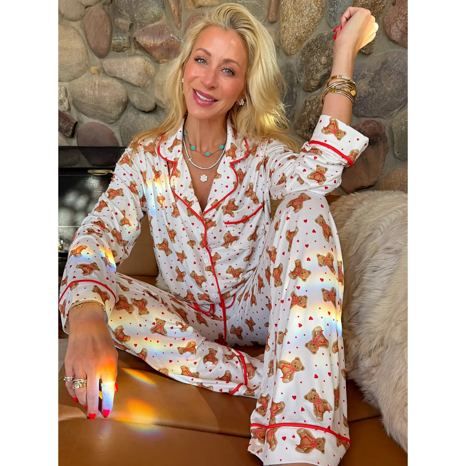 Teddy Bear Wide Leg Pajama Set
