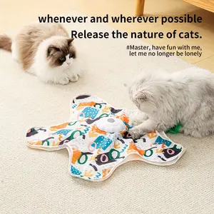 Pet electric rotating toy  Rechargeable  Touch-Activated  Feather Toy