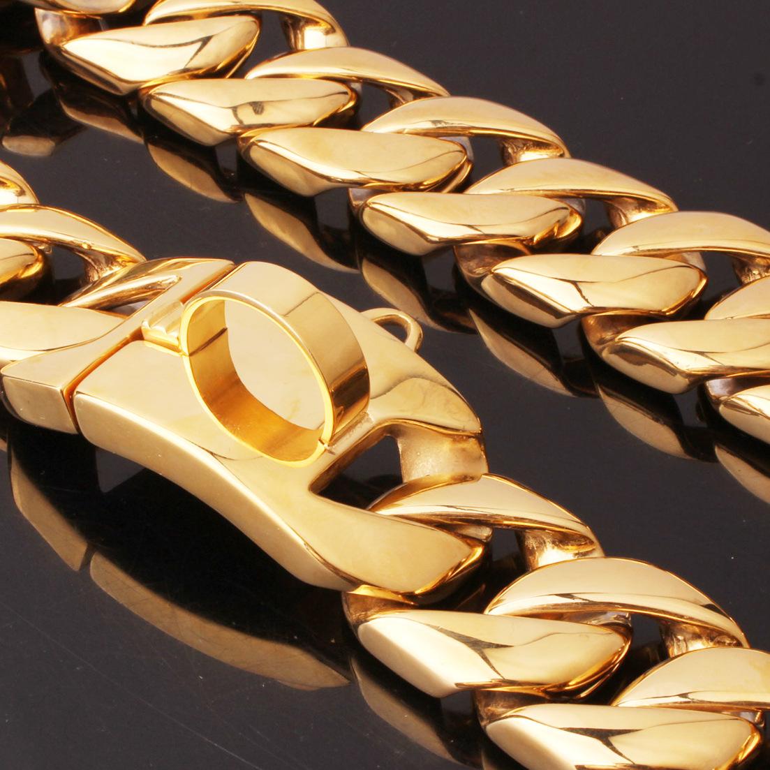 32mm Stainless Steel Dog Collar Dog Necklace Gold Dog Chain Fierce Dog Castro Bully Doberman Bulldog Dog Chain