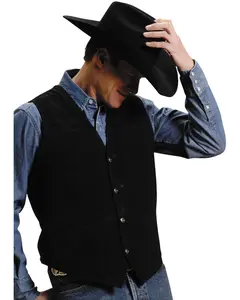 Men's Suede Leather Vest - 02-075-0500-0512 Bl