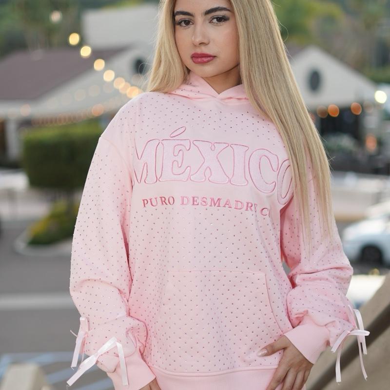 Puro Desmadre Mexico Rhinestone Hoodie