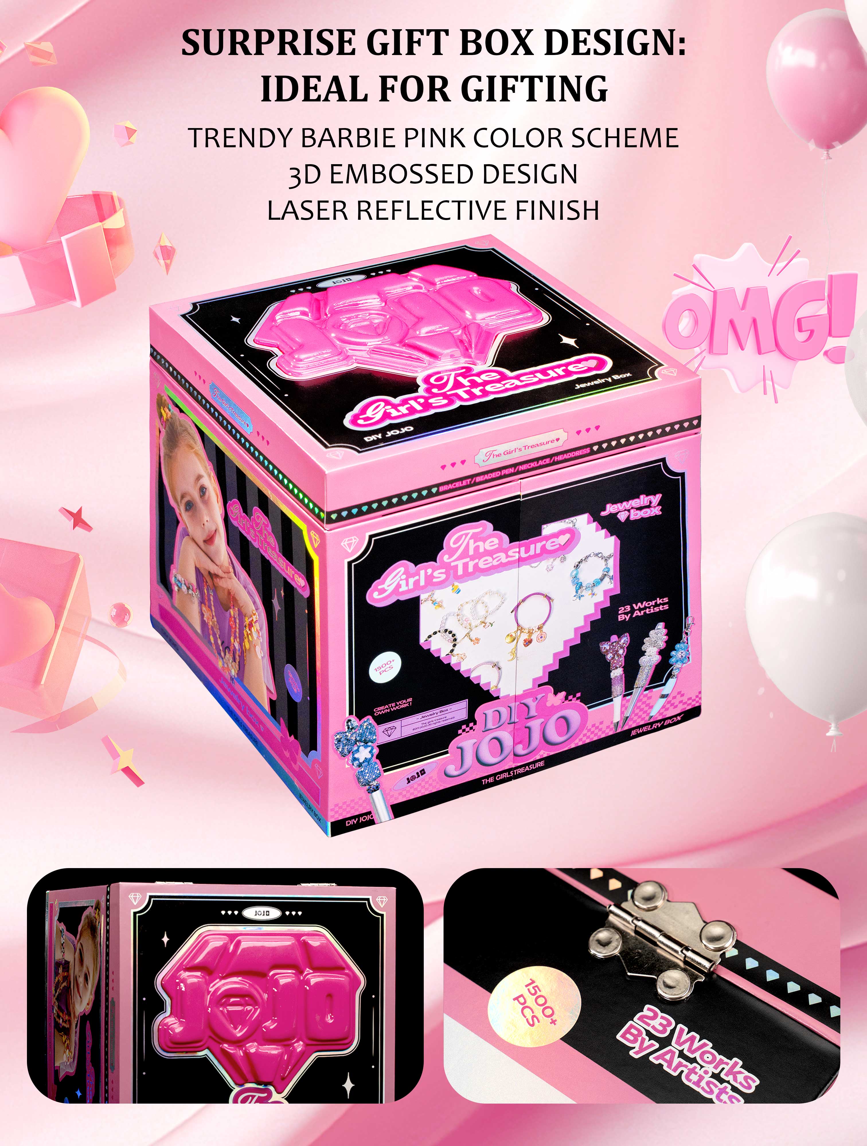 DIYJOJO The girls treasure gift box , Bead Pen Bracelet Necklace  Headdress making kit,Christmas Birthday Festivals Gift.