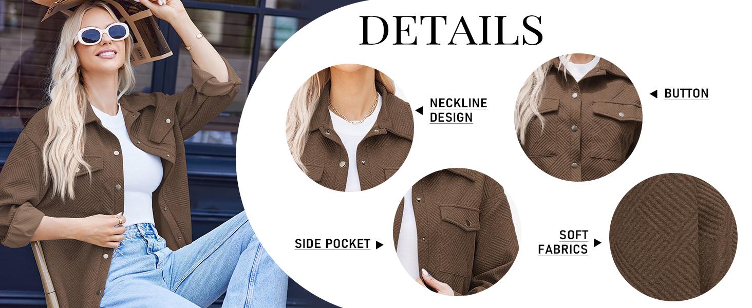 Live Women's Flannel Shacket Jacket with Pockets Casual Fall Coat Long Sleeve Button Down Collared Winter Clothes Fit Chic Outfits Thin