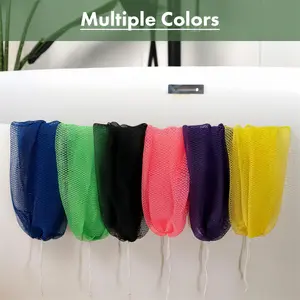 2PCS African Exfoliating Net Sponge, Ethically sourced from Nigeria, real authentic net sponge,Exfoliate Porous Hygiene Dries Quickly Bath Sponge Pack shower