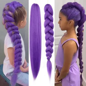 2 PCS 26 Inch Purple Braiding Hair, Long Wig Hair Ext Twist Hair,Halloween Costume Cosplay