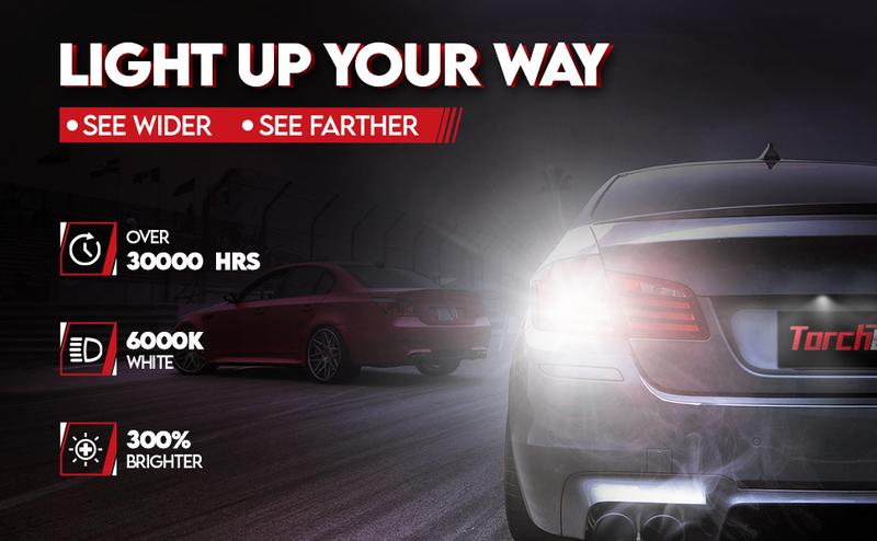 Torchbeam 7440 7443 LED Bulb Xenon White 6000k T20 Wedge 7441 7444 992 Backup Reverse Light LED Bulb Pack of 2, FathersDayGift