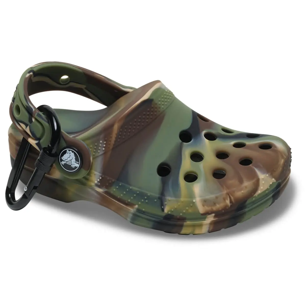 Crocs Classic Clog Pouch Bag Charms with Camo Print, Cute Tote & Bag Accessories w/ Caribiner, Coin Purse