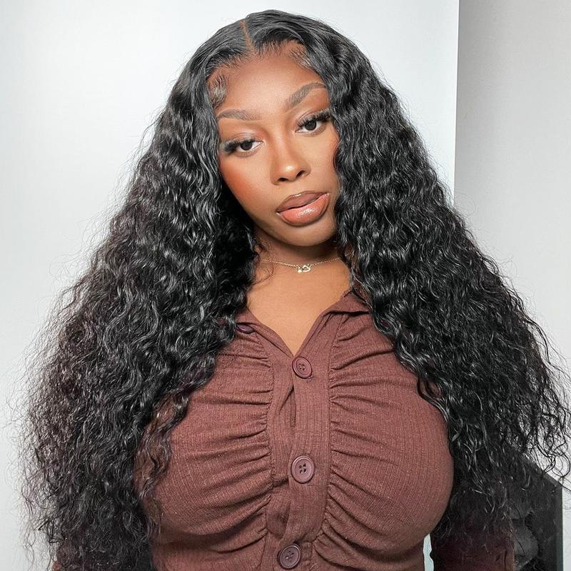 FORGIRLFOREVER 7x5 Wear Go Glueless Wig Pre-Cut Bleached Knots Water Wave Wig Ready To Wear And Go Wig Natural Wave Human Hair Wigs