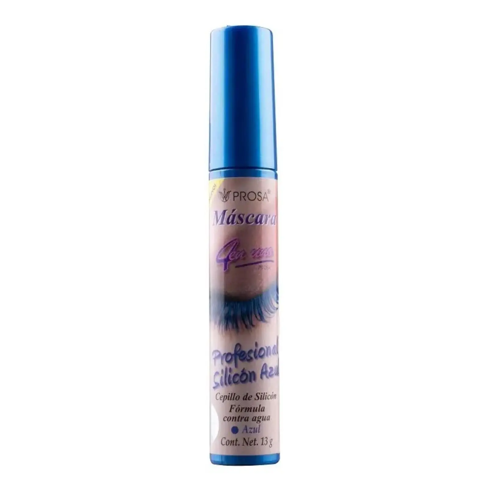 Prosa Mascara 4 in 1 Profesional Silicón Blue Mascara with Mamey Seed Oil Aloe Vera Jojoba & Wheat Germ Waterproof Formula - Makeup, Silicone
