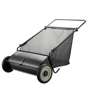 VEVOR Push Lawn Sweeper 26-inch Leaf & Grass Collector with Adjustable Height Scale & 7 cu ft Mesh Hopper Bag for Efficient Cleaning