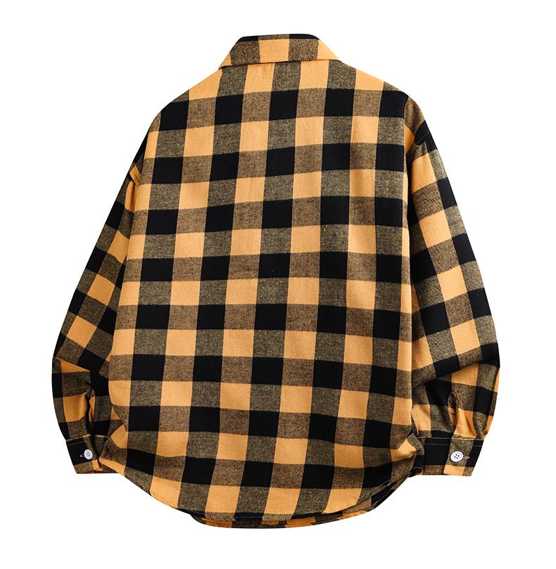Men's Vintage Checked Menswear Longsleeve Shirt, Retro Cotton Blend Button-Down with Loose Fit, Cozy Gift for Dad or Hubby, Button Front, Button Up Design