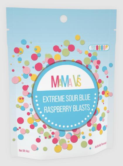 Mama V’s Extreme Sour Blue Raspberry Blasts Gushers – TikTok’s #1 Viral Extreme Sour Candy Fruit Flavored Juicy Candy