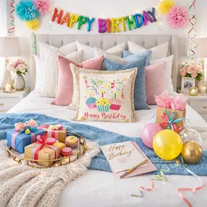 PANEL ONLY: SQUARE Entry, Birthday, Between Holidays, House Warming, Host, Neutral: SQUARE HAPPY BIRTHDAY