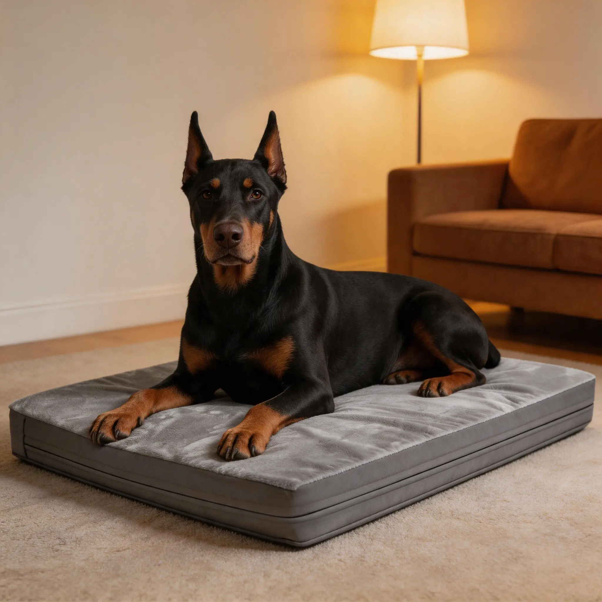 EONFELICITY Pet Waterproof Large Dog Bed for All Seasons- XL Doggy Bed Mats , Washable Crate Bed with Orthopedic Pet Mat with Egg Crate Foam, Anti-Slip, Reversible & Washable Cover, 47" x 29", Grey
