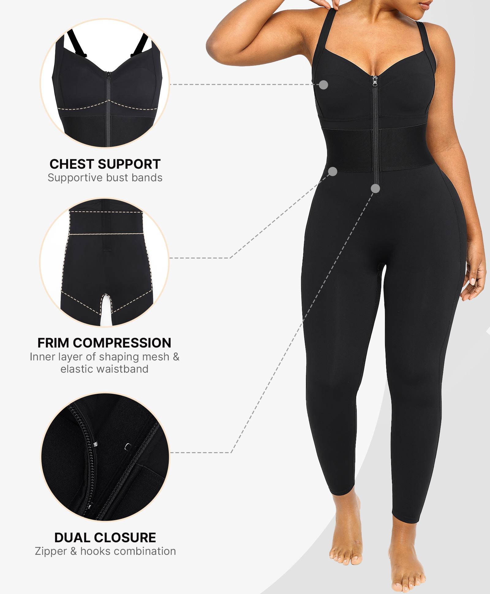 Shapellx AirSlim ElasticFuse Zipper Shaping Sporty Comfy Jumpsuit for Women's Workout Outfit Stretchable & Stylish Activewear