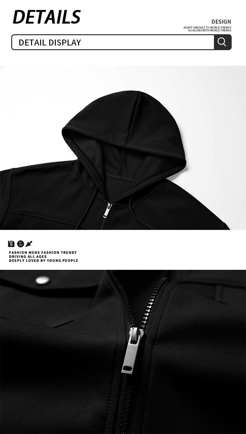 Men's Casual Knit Hoodie with Pocket Design, Windproof Fabric, Relaxed Fit, Perfect for Sports, Outdoor Activities, and Commuting, Suitable for All Seasons