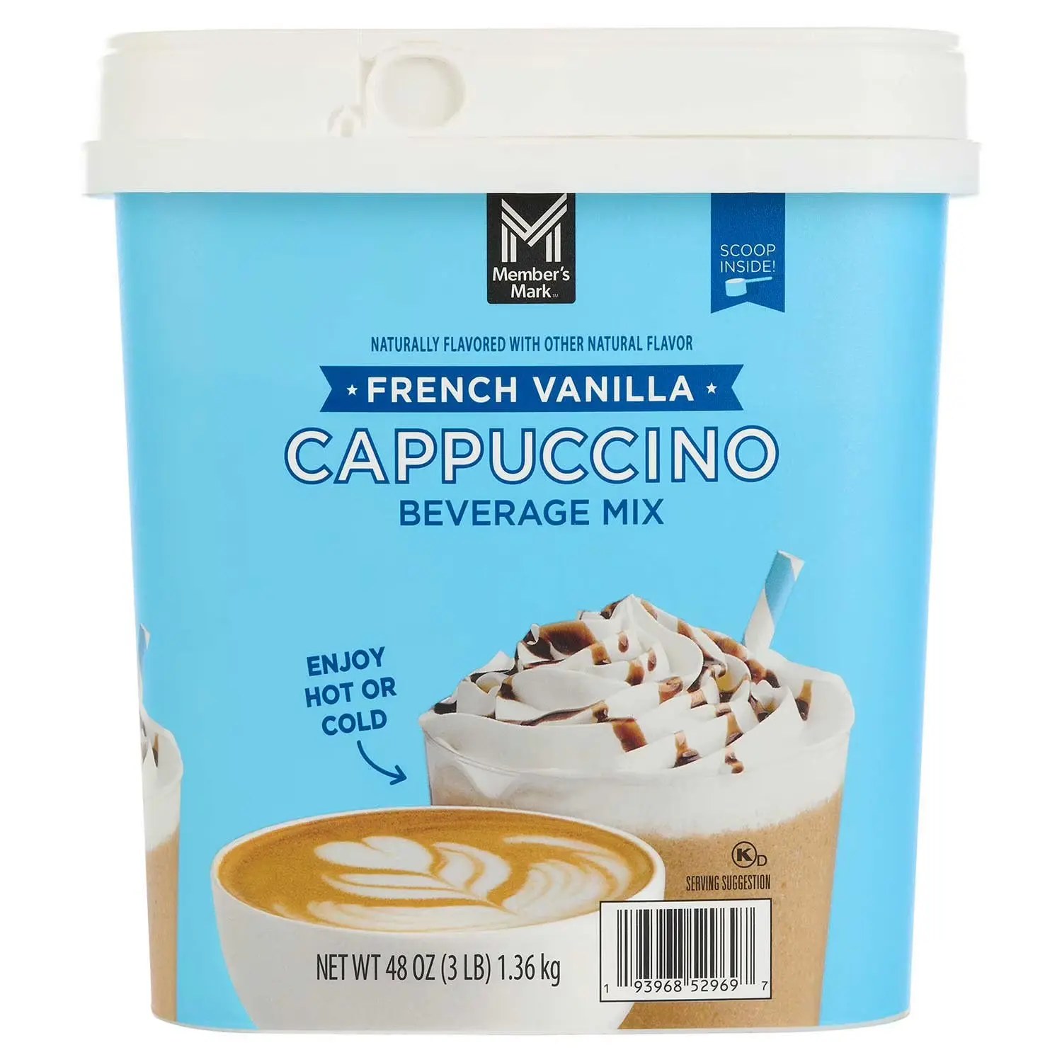 Member's Mark French Vanilla Cappuccino Mix – Smooth, Creamy Coffee Beverage, 48 oz