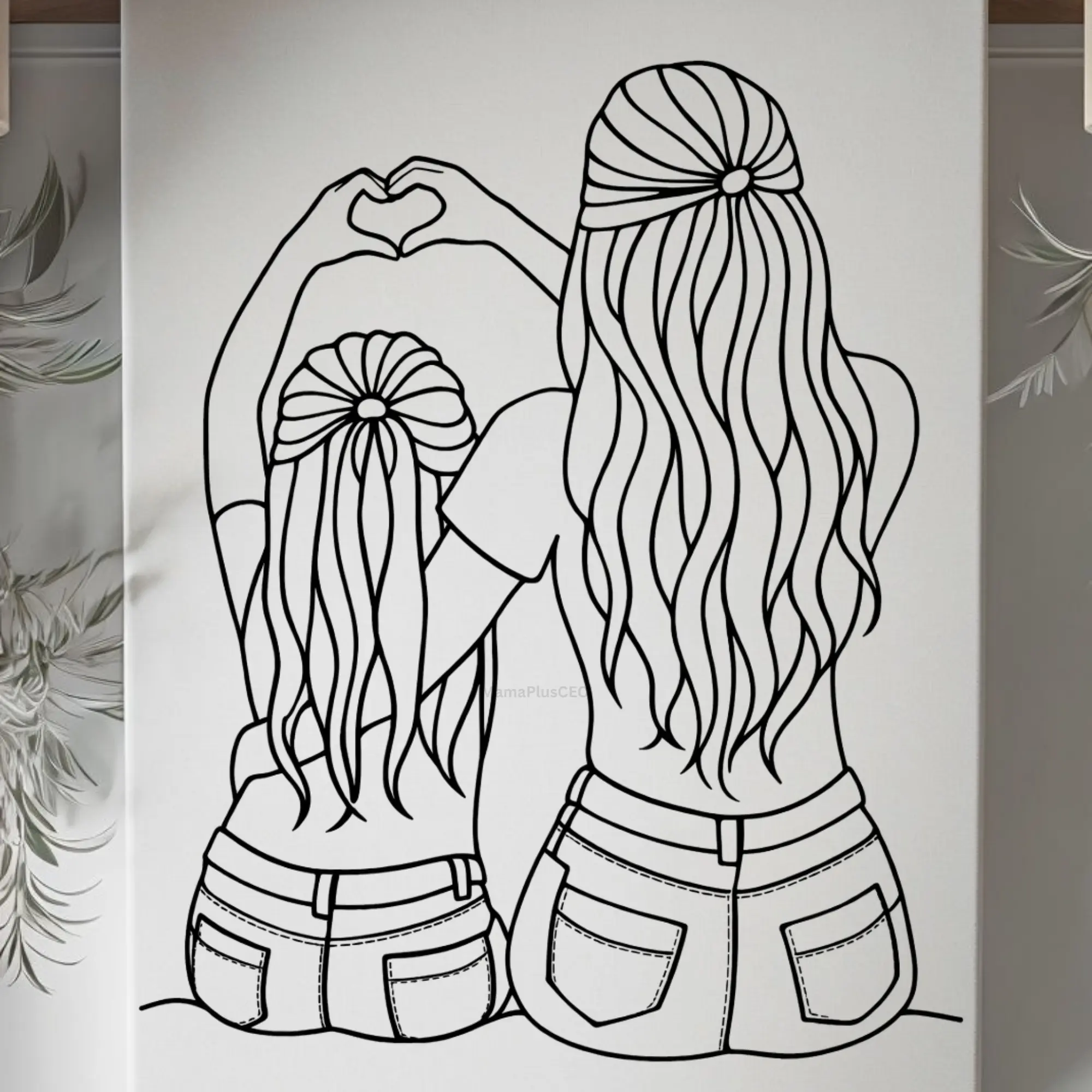DTF Transfer Outline - Press & Paint Outline, Color your own DTF Print - Mother's Day - Mommy and Me -Coloring Activity - Sip and Paint  Party