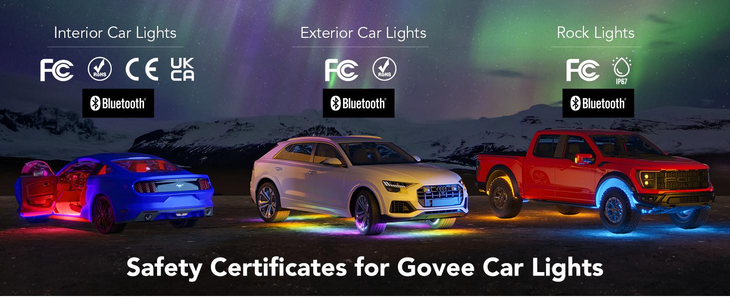 DIBMS LED Strip Lights with USB Adapter: Ambient Car Lighting Kit, App & Remote Control, Music Sync Mode, 4Pcs Strip Lights for SUVs & Trucks, 5V RGB LED Music Control Rock Lights Kit