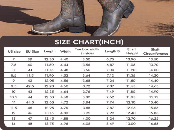 Palitutu Cowboy Boots for Men -Square Toe Botas with Classic Embroidered,Comfortable and Fashion Soft PU Leather,Fashion Closed Walking Shoes