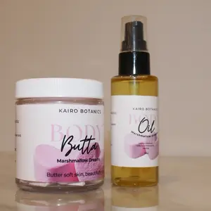 Marshmallow Dreams Oil & Butter Bundle - Marshmallow Dreams Whipped Body Butter with Shea & Kokum Butters for Soft Hydrated Skin