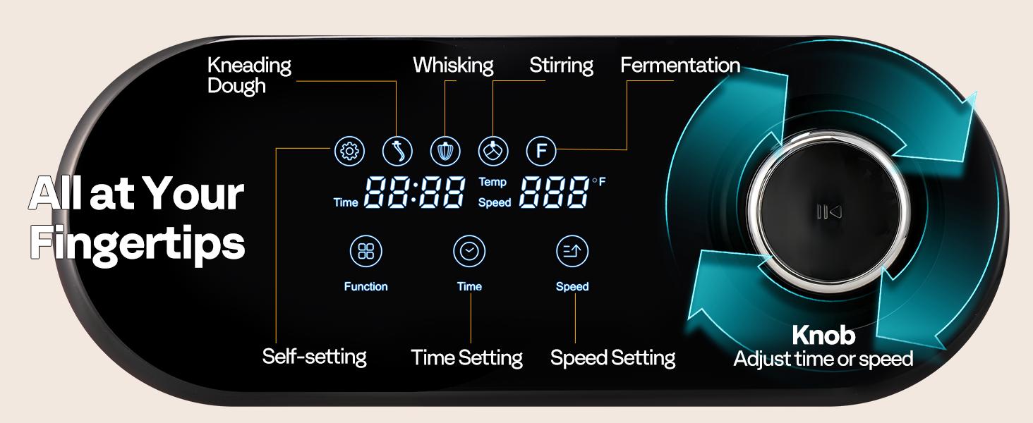 VIVOHOME Multifunctional Stand Mixer, Kitchen Electric Blender, Household Food Mixer for Baking, Bread, and Cakes, with Dough Hook, Beater, Whisk, and Splash Guard