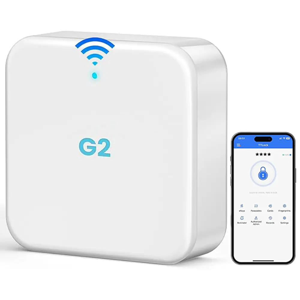 G2 Wi-Fi Gateway for Smart Fingerprint Door Locks with TT Lock App, TUTU Lock APP,Alexa Voice Control, Remote Unlock/Lock, Electronic Lock, Broad Compatibility