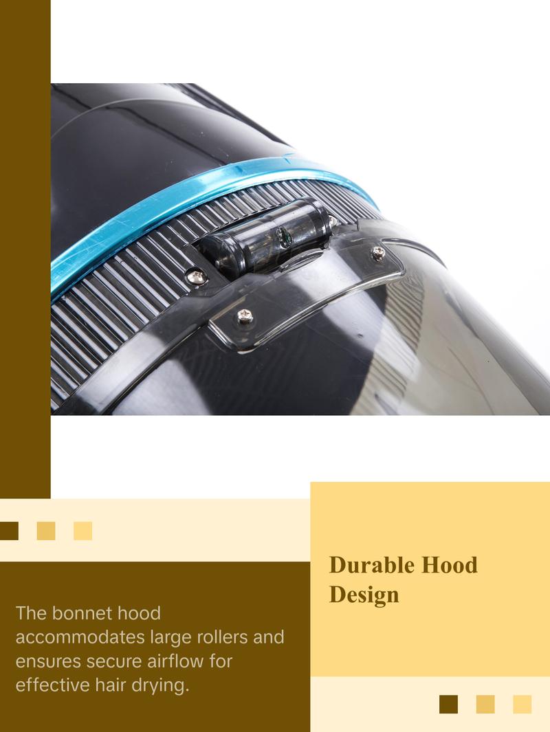 BarberPub 1300W Adjustable Hooded Floor Hair Bonnet Dryer Stand Up Rolling Base  Hot Perm Heating Element VHD08