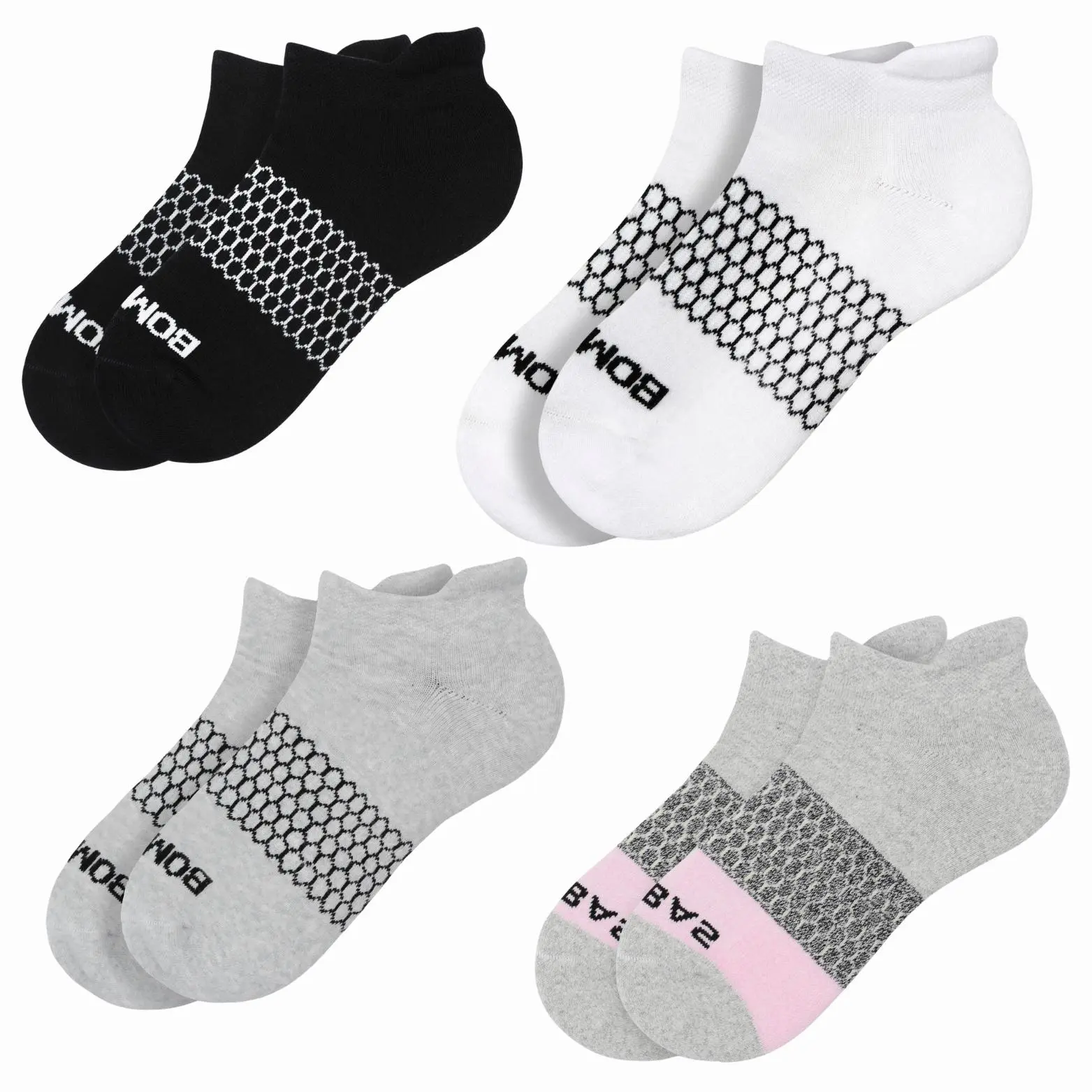 Unisex Ankle Socks for Women & Men - 2/3/5 Pairs, Cotton Fabric, Honeycomb Comfort, Seamless Toe, Breathable, Compression Fit, Color Block, Casual Running Underwear Socks (Sizes S/M/L)