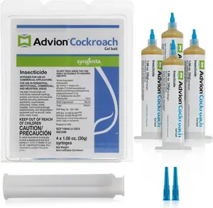 Advion Cockroach Gel Bait 4 Tubes x 30 Grams with Plunger & Tips for German Roach Insect Pest Control Indoor Outdoor Use