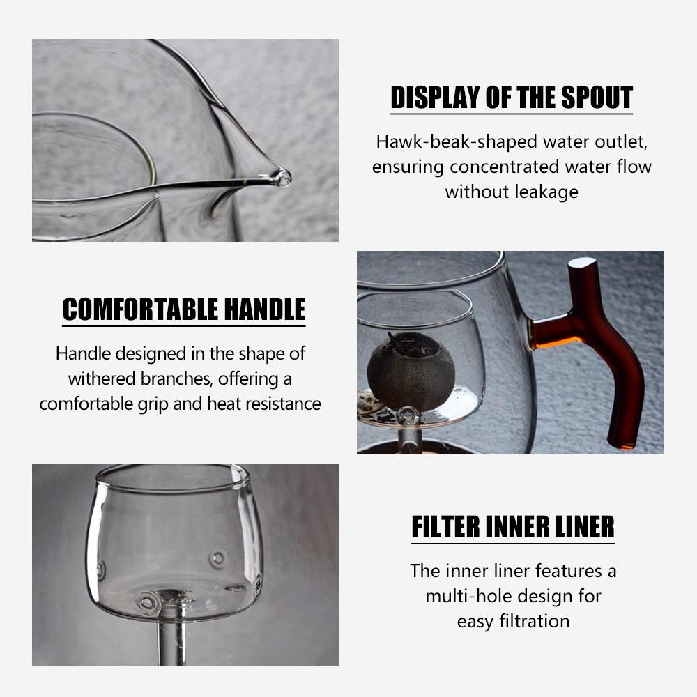 Nancy Tangerine Tea Ball Heat-Resistant Kung Fu Glass Pitcher With Filter And Lid Nancy Tangerine Tea Ball Heat-Resistant Kung Fu Glass Pitcher With Filter And Lid