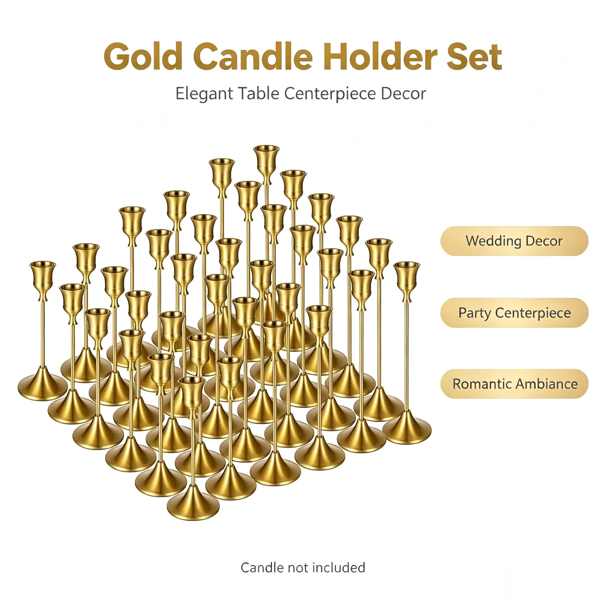 36Pcs Copper Bronze Metal Votive Candle Cups, Art Deco Tealight Holders, Bulk Table Centerpieces for Valentine's Day, Christmas, Fall, Halloween, Ceremony, Holiday Display & Home Decor, Candles Not Included