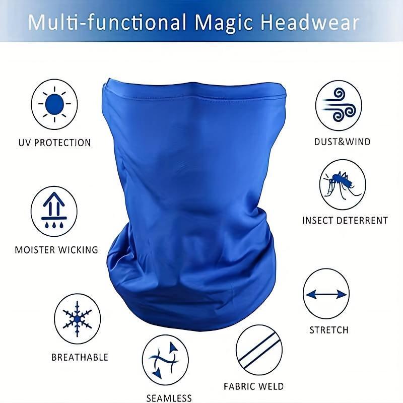 6pcs Cooling UV Protection Bandana Face Mask, Scarf, Men's Balaclava Hat, Face Sunscreenfa, Breathable Headscarf, Headband, Suitable for Outdoor Sports, Cycling, Running