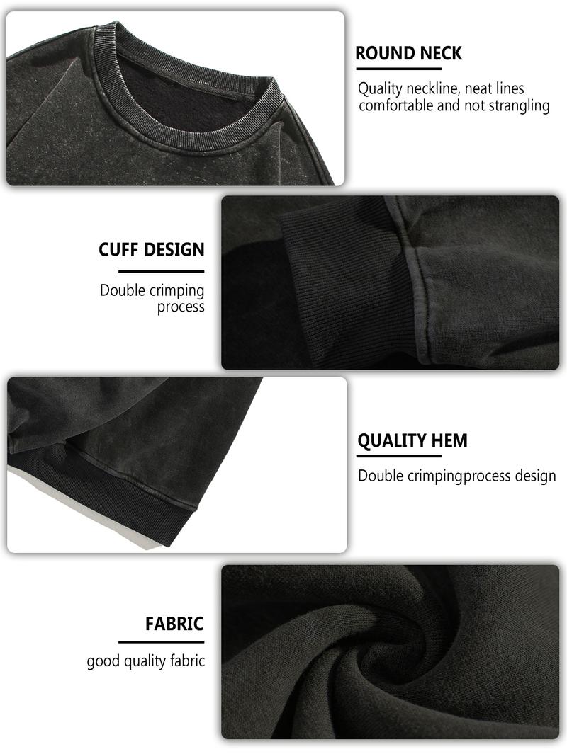 Men's Regular Fit Plain Crewneck Sweatshirt Long Sleeve Pullover Warm Comfortable Ribbed Classic Top Casual Long Sleeve for Fall Winter Menswear