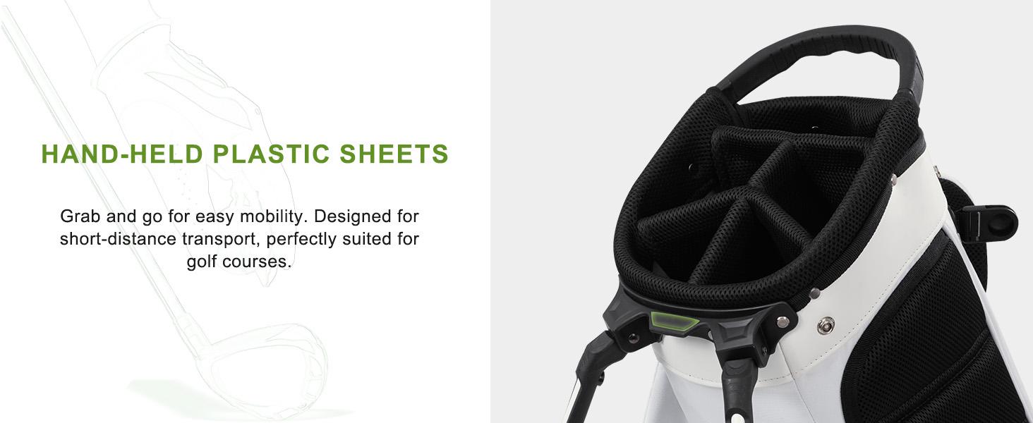 UNIHIMAl Lightweight Golf Stand Bag with 5 Way Full-Length Dividers, Semi-Concealed Stand, Folding Base, Adjustable Dual Straps and 8 Pockets White
