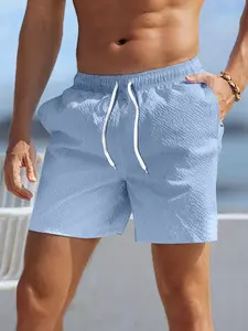 Men’s fashion drawstring beach pants, comfortable and breathable, casual outdoor beachwear, suitable for vacations, travel, and sunbathing, summer style